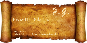 Hrazdil Géza névjegykártya